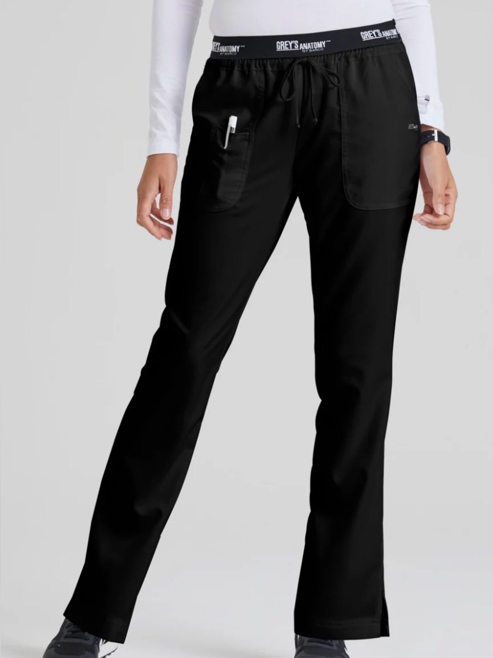 Grey's Anatomy Black Scrub Pants with Logo Waistband